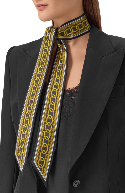 Шелковый шарф-твилли Elie Saab 710009405 Чёрный  710009405 Фото 2