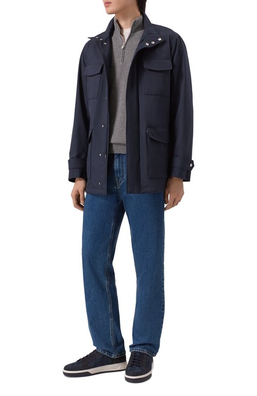 Замшевые кеды с отделкой из каймана Zilli H0255AM1178VZBA09 Синий  H0255AM1178VZBA09 Фото 2