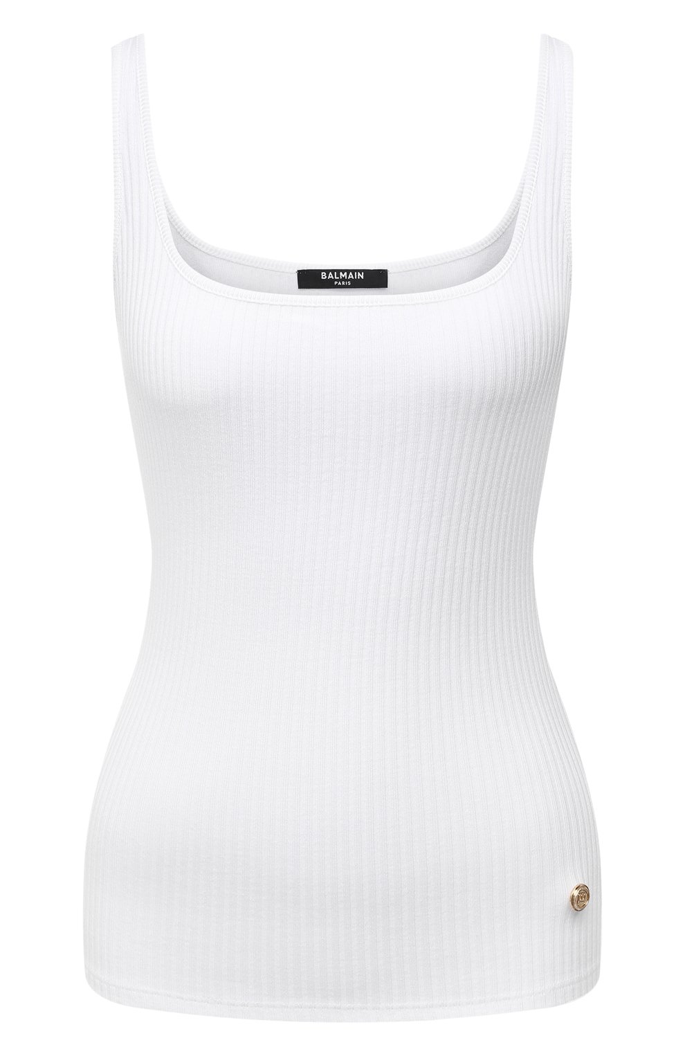Хлопковая майка BALMAIN белого цвета по цене 29950 руб., арт. VF0AG020/J133, фото 1 Хлопковая майка BALMAIN, арт. VF0AG020/J133, фото 1
