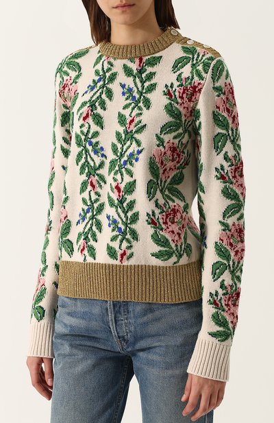 Шерстяной пуловер прямого кроя с круглым вырезом GUCCI, арт. 493495/X9H12, фото 3