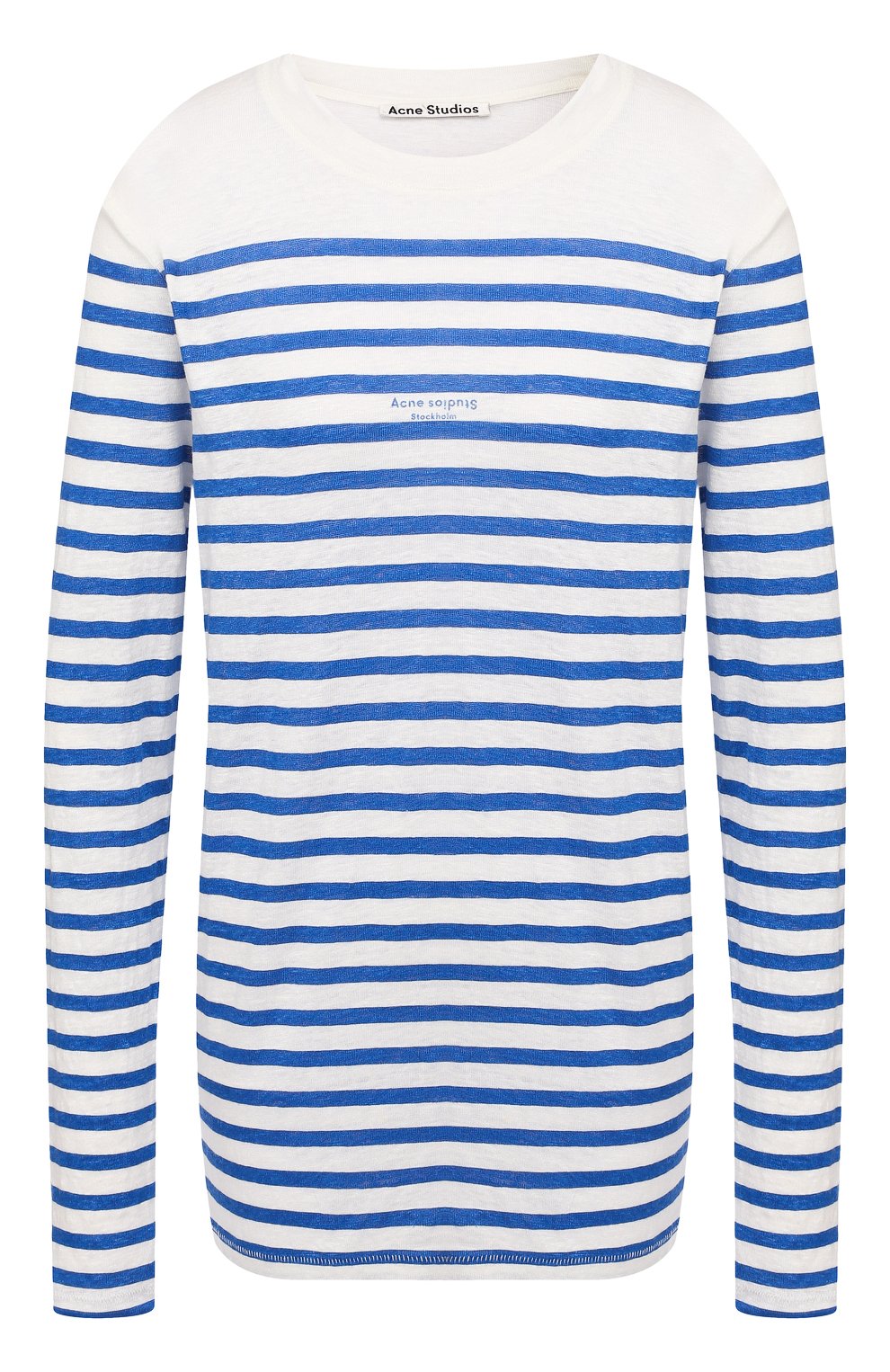 Льняной лонгслив ACNE STUDIOS голубого цвета по цене 16450 руб., арт. AL0003, фото 1 Льняной лонгслив ACNE STUDIOS, арт. AL0003, фото 1