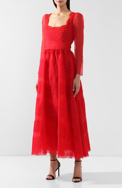 Шелковое платье VALENTINO красного цвета по цене 840000 руб., арт. RB3VAL700AW, фото 3 Шелковое платье VALENTINO, арт. RB3VAL700AW, фото 3