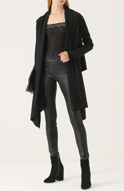 Топ фактурной вязки с кружевной отделкой HELMUT LANG черного цвета по цене 15450 руб., арт. H05HW518, фото 2 Топ фактурной вязки с кружевной отделкой HELMUT LANG, арт. H05HW518, фото 2