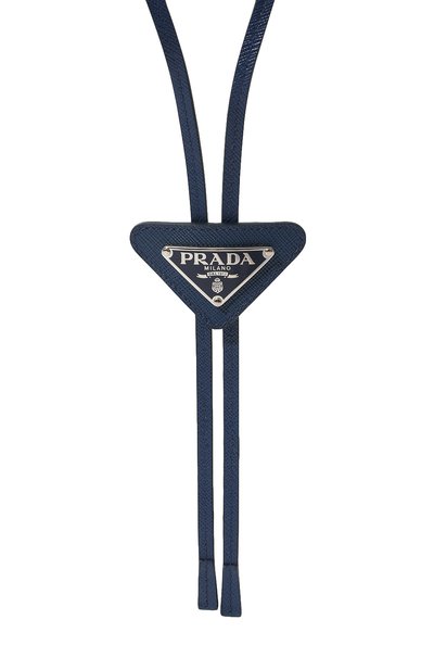 Кожаный галстук боло PRADA синего цвета по цене 42000 руб., арт. 2IC027-QHH-F0016, фото 3 Кожаный галстук боло PRADA, арт. 2IC027-QHH-F0016, фото 3
