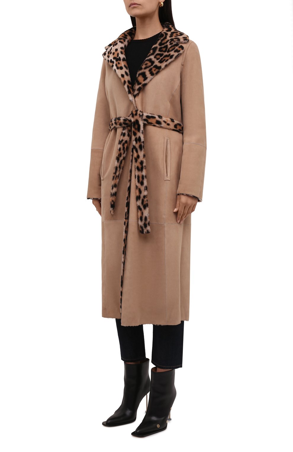 Двусторонняя дубленка YVES SALOMON леопардового цвета по цене 599500 руб., арт. 21WYM60417MERL, фото 6 Двусторонняя дубленка YVES SALOMON, арт. 21WYM60417MERL, фото 6