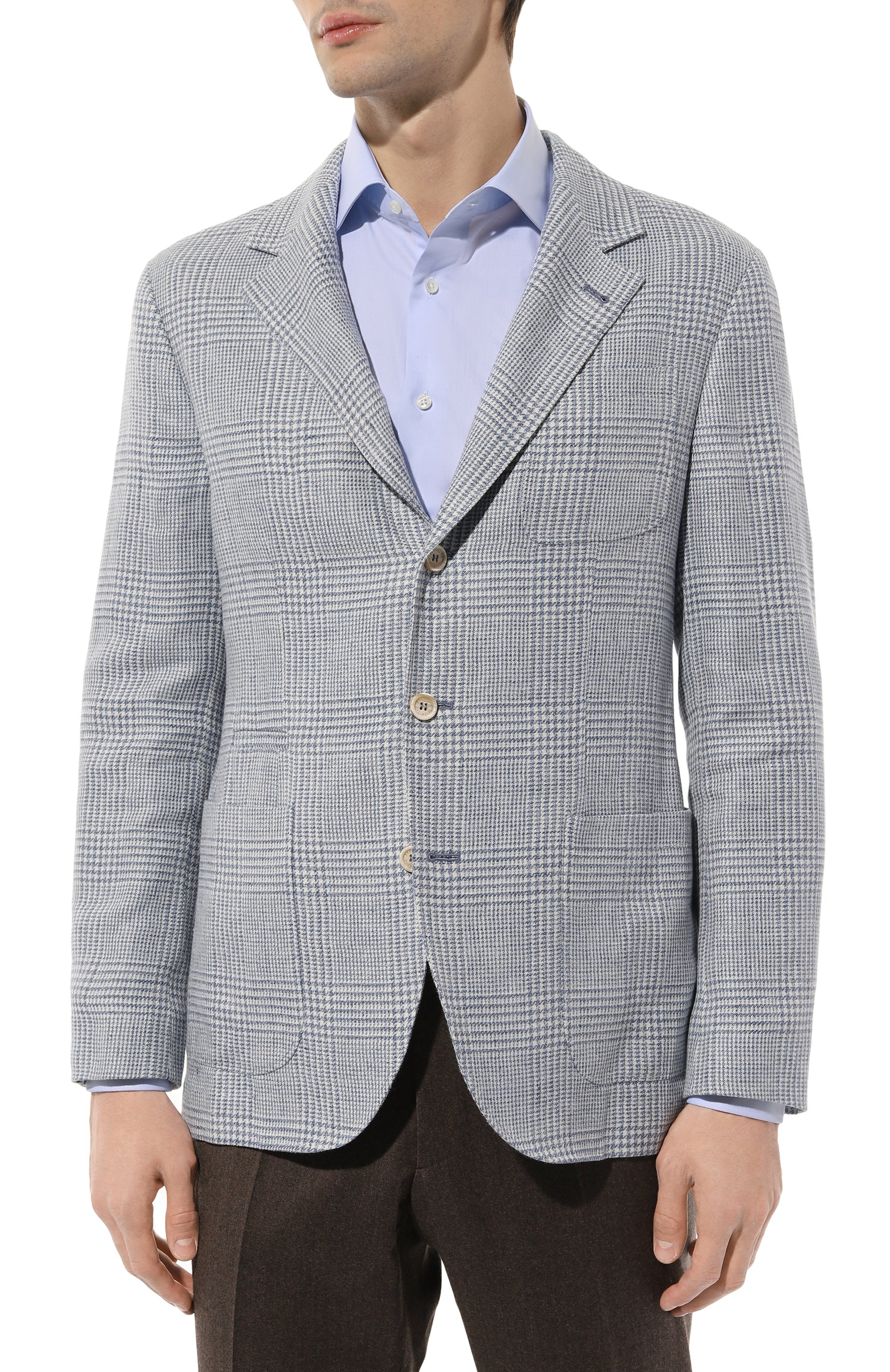 Пиджак изо льна и шерсти BRUNELLO CUCINELLI, арт. MS4857BND, фото 4