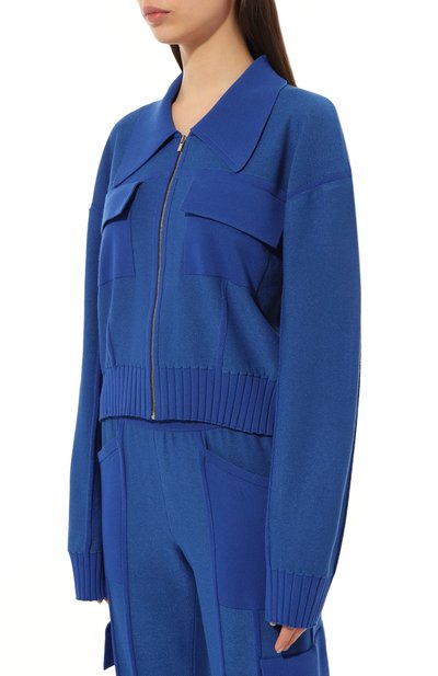 Жакет из вискозы AND THE BRAND синего цвета по цене 41720 руб., арт. S23-JT003-1403-444, фото 3 Жакет из вискозы AND THE BRAND, арт. S23-JT003-1403-444, фото 3