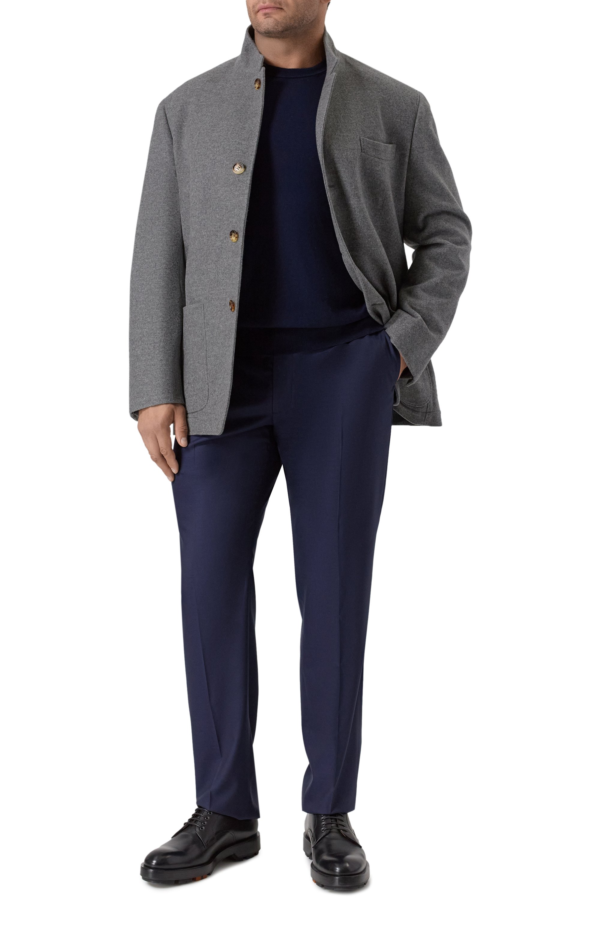 Хлопковый джемпер MVST темно-синего цвета по цене 78750 руб., арт. MS61-653MUBIG, фото 2 Хлопковый джемпер MVST, арт. MS61-653MUBIG, фото 2