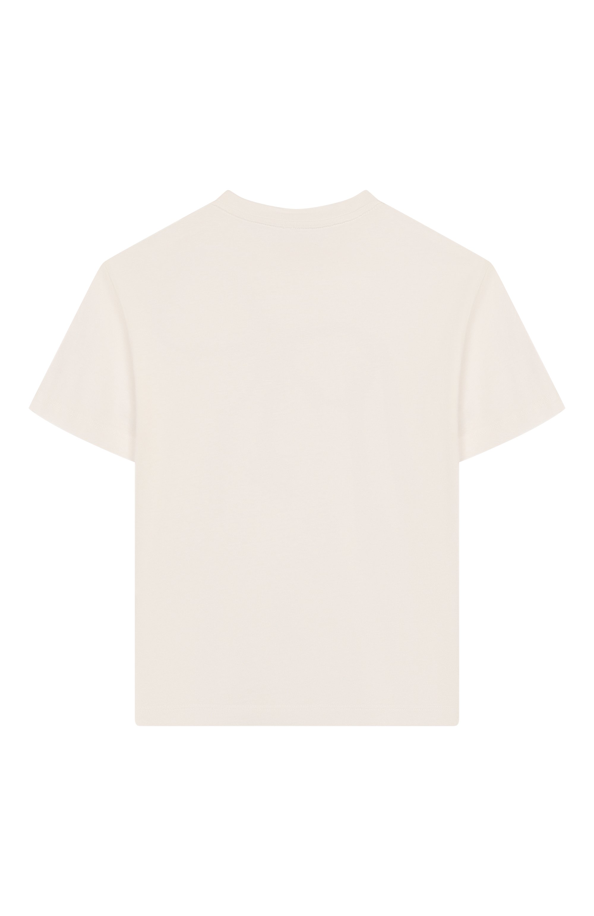 Хлопковая футболка BLUMARINE кремового цвета по цене 16000 руб., арт. BFTS0100/JF054/6-12A, фото 2 Хлопковая футболка BLUMARINE, арт. BFTS0100/JF054/6-12A, фото 2