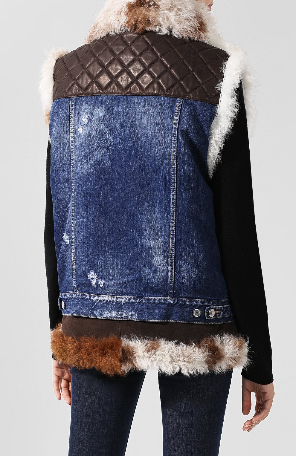 Кожаный жилет на меховой подкладке DSQUARED2, арт. S72FB0135/SY1328, фото 4