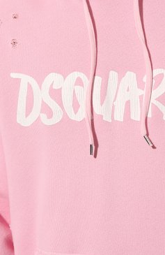 Мужской хлопковое худи DSQUARED2 розового цвета, арт. S71GU0608/S25140 | Фото 5 (Рукава: Длинные; Длина (для топов): Стандартные; Принт: С принтом; Мужское Кросс-КТ: Худи-одежда; Материал сплава: Проставлено; Материал внешний: Хлопок; Стили: Спорт-шик; Драгоценные камни: Проставлено)