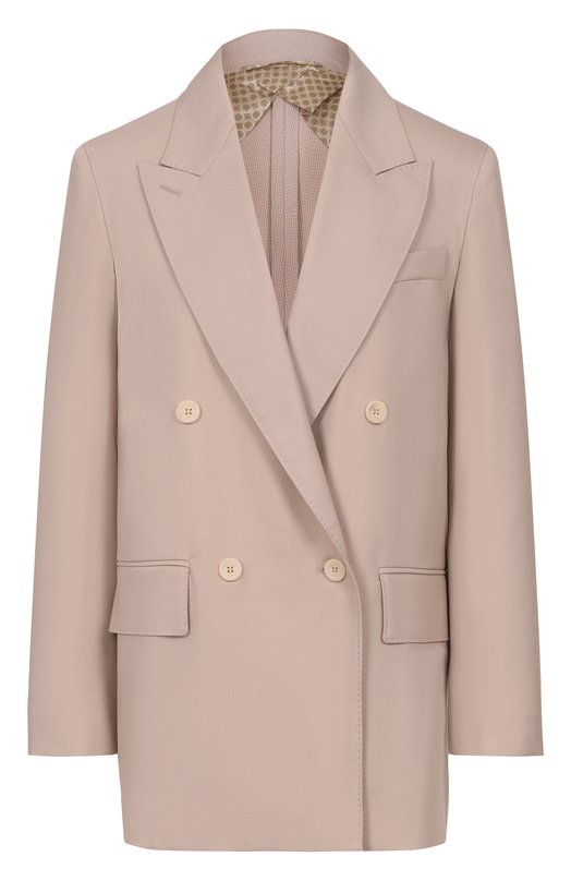 Жакет из шерсти и шелка Max Mara MXMMITIC0 Бежевый MXMMITIC0