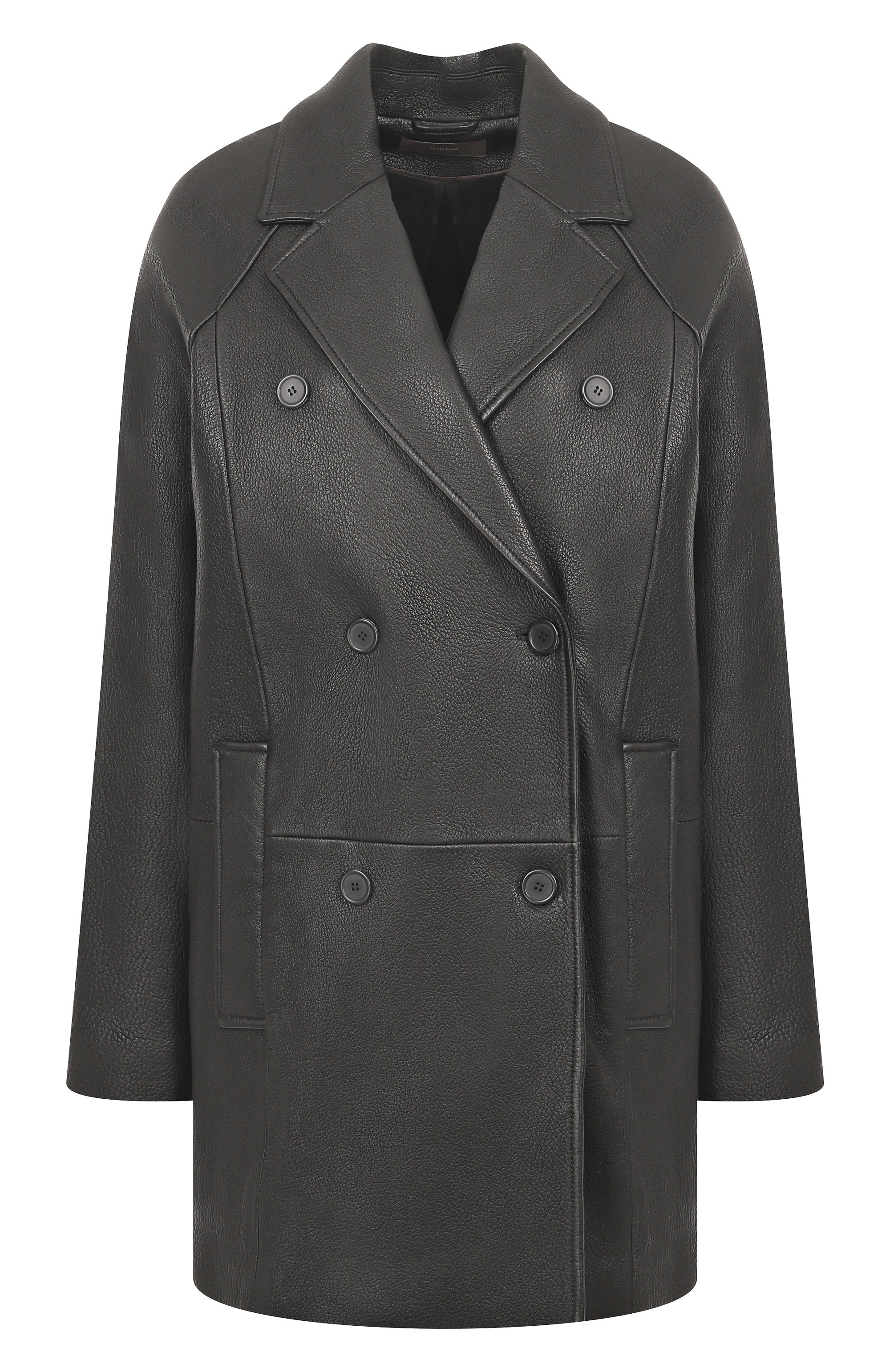 Кожаное полупальто 12 STOREEZ черного цвета по цене 120000 руб., арт. 119111, фото 1 Кожаное полупальто 12 STOREEZ, арт. 119111, фото 1