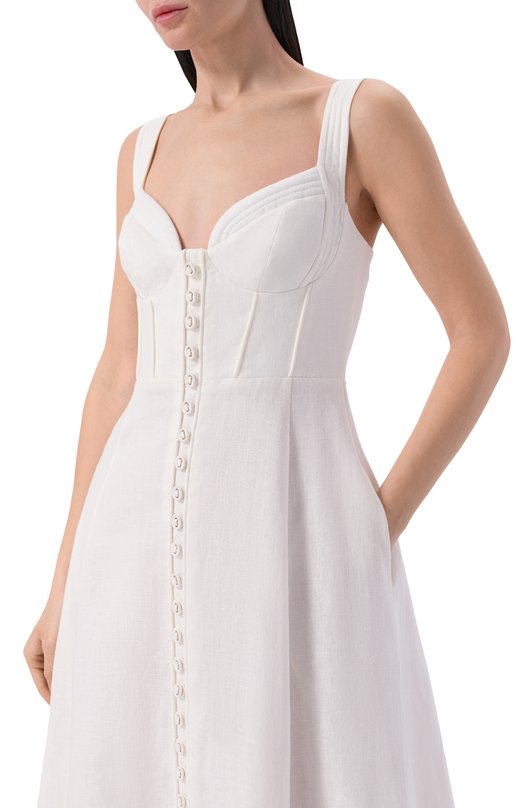 Льняное платье Zimmermann 7525DS261 Белый  7525DS261 Фото 4
