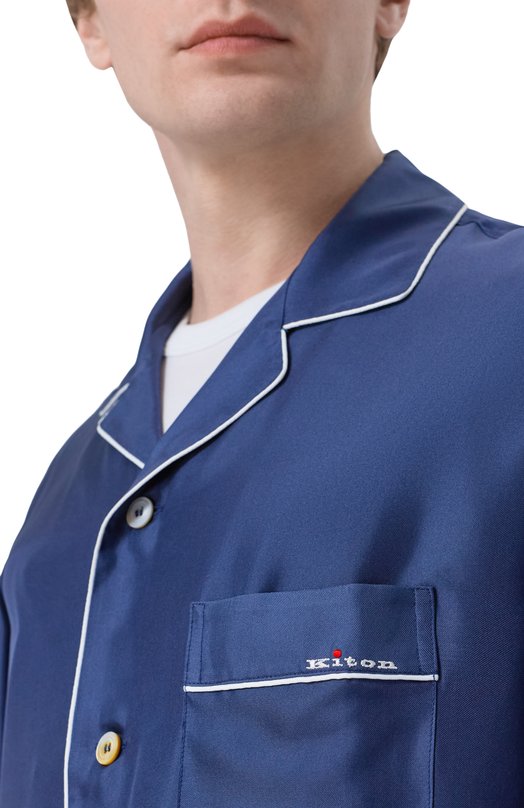 Шелковая рубашка Kiton UNWM011K0761H Синий  UNWM011K0761H Фото 5