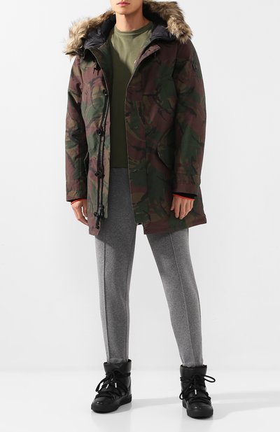 Пуховая парка POLO RALPH LAUREN хаки цвета по цене 67550 руб., арт. 710759968, фото 2 Пуховая парка POLO RALPH LAUREN, арт. 710759968, фото 2