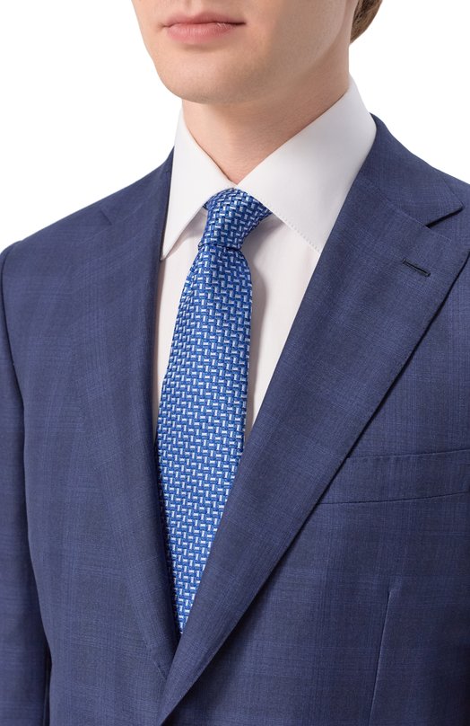 Шелковый галстук Zilli CRAV02M0600VSJQ00 Синий  CRAV02M0600VSJQ00 Фото 2