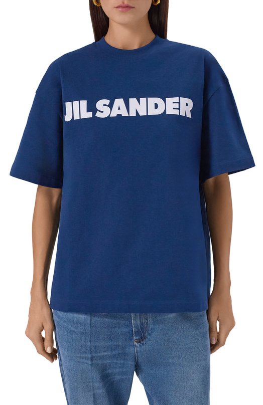 Хлопковая футболка Jil Sander J53GC0009/J45317 Синий  J53GC0009/J45317 Фото 3
