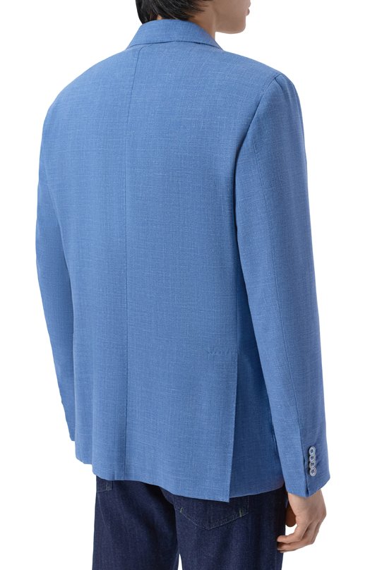 Пиджак из шерсти и шелка Andrea Campagna SALINA/T26161 Голубой  SALINA/T26161 Фото 4