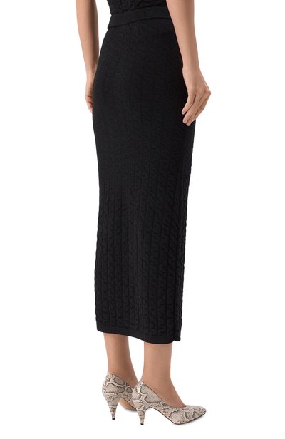 Шерстяная юбка YUZEFI черного цвета по цене 36900 руб., арт. SHADI-STRAIGHT MIDI SKIRT, фото 4 Шерстяная юбка YUZEFI, арт. SHADI-STRAIGHT MIDI SKIRT, фото 4