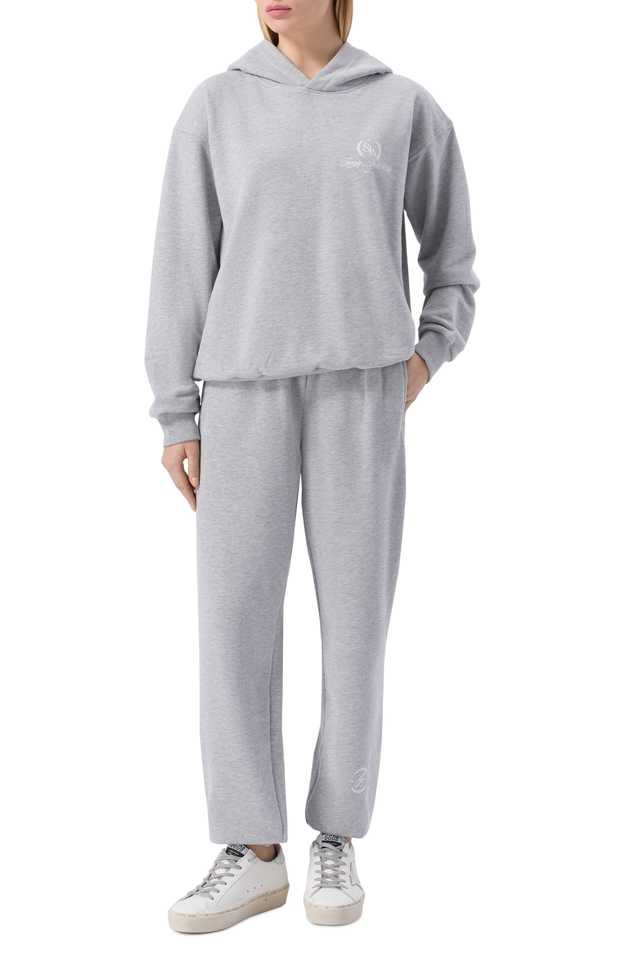 Хлопковый костюм SASHA KIM серого цвета по цене 43900 руб., арт. SK-00001687, фото 1 Хлопковый костюм SASHA KIM, арт. SK-00001687, фото 1