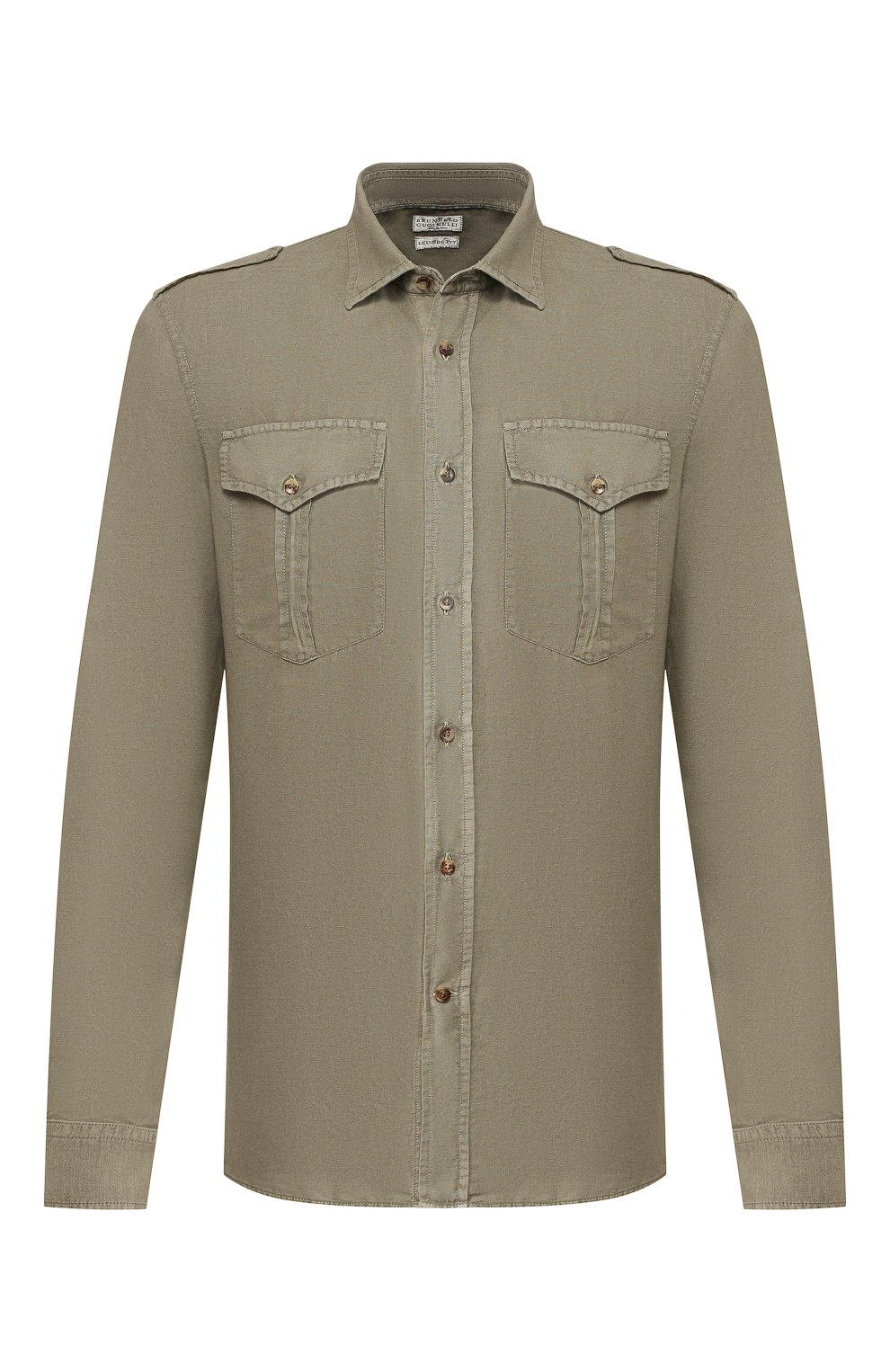 Рубашка изо льна и хлопка BRUNELLO CUCINELLI, арт. MD6983058, фото 1