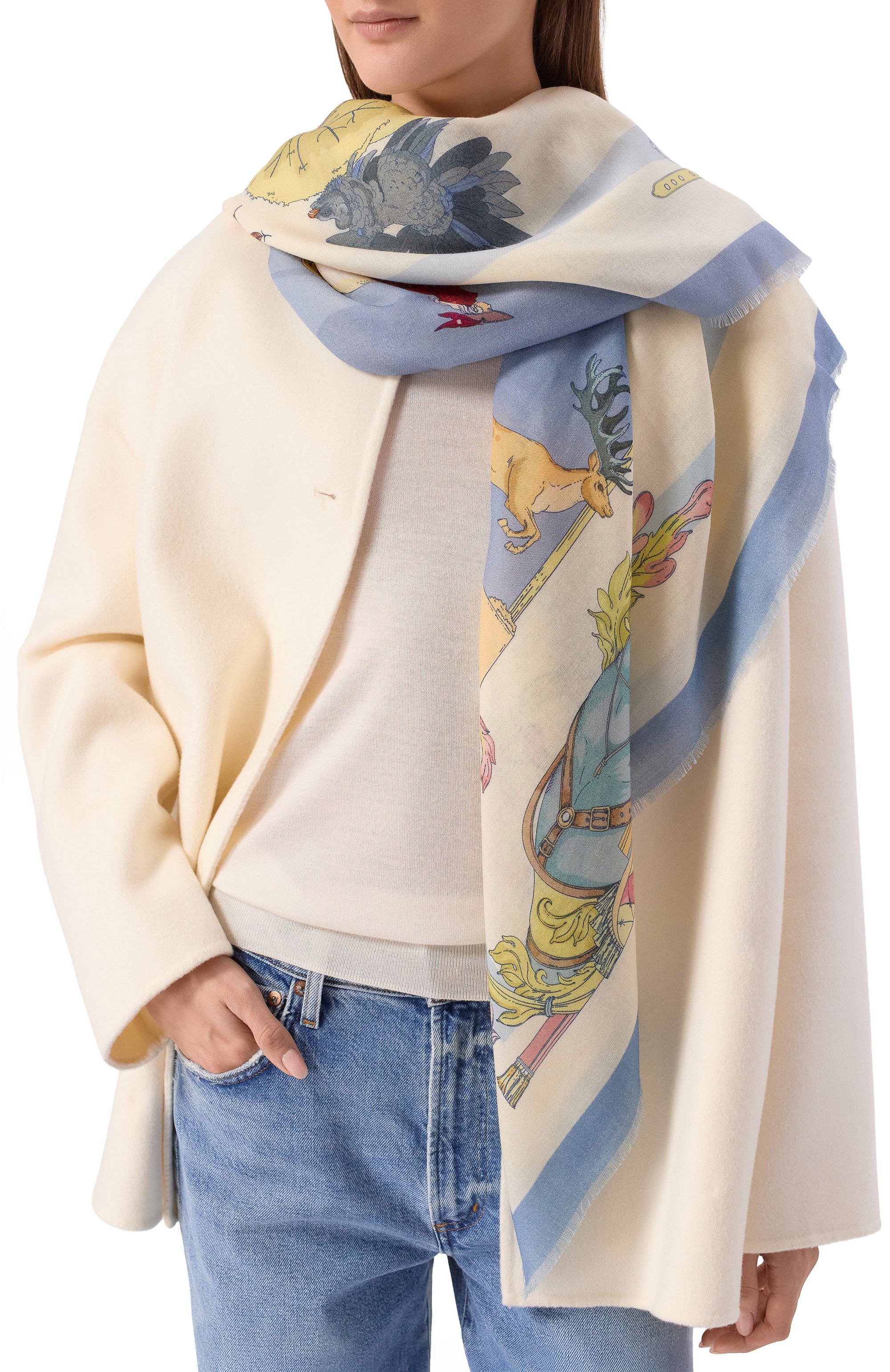 Шерстяная шаль царская охота GOURJI, арт. 91168939/61117, фото 2