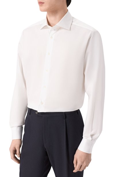 Хлопковая сорочка CORNELIANI белого цвета по цене 29950 руб., арт. 27P100/2711625, фото 3 Хлопковая сорочка CORNELIANI, арт. 27P100/2711625, фото 3
