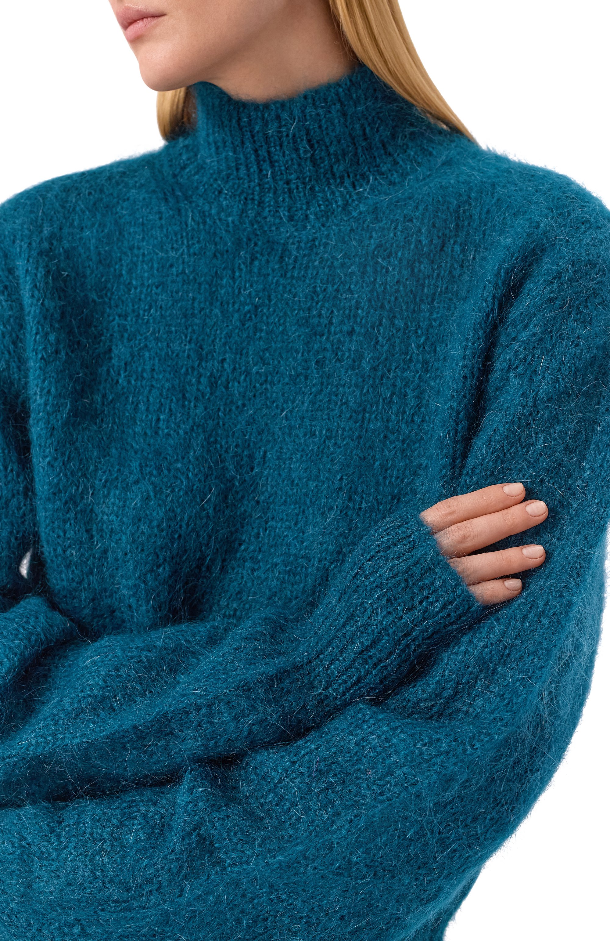 Шерстяной свитер DRIES VAN NOTEN бирюзового цвета по цене 86500 руб., арт. 252-011249-2733, фото 5 Шерстяной свитер DRIES VAN NOTEN, арт. 252-011249-2733, фото 5