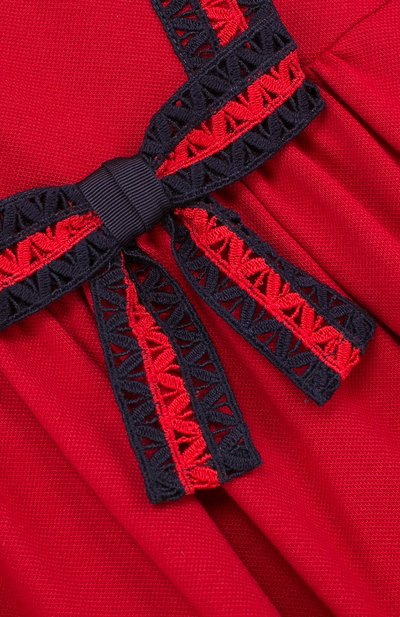 Хлопковое платье с бантом и контрастной отделкой GUCCI, арт. 503462/X9N98, фото 3