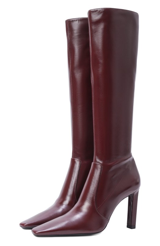 Кожаные сапоги Francoise 95 Saint Laurent 843298/AAEHF Бордовый 843298/AAEHF