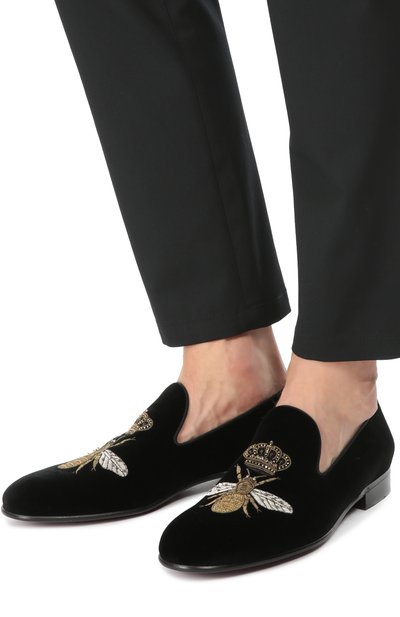 Бархатные слиперы milano с вышивкой DOLCE & GABBANA черного цвета по цене 125500 руб., арт. 0111/A50001/AD486, фото 2 Бархатные слиперы milano с вышивкой DOLCE & GABBANA, арт. 0111/A50001/AD486, фото 2
