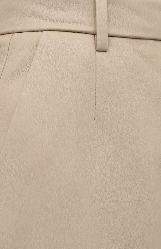 Кожаные шорты Joseph Бежевый, фото 5