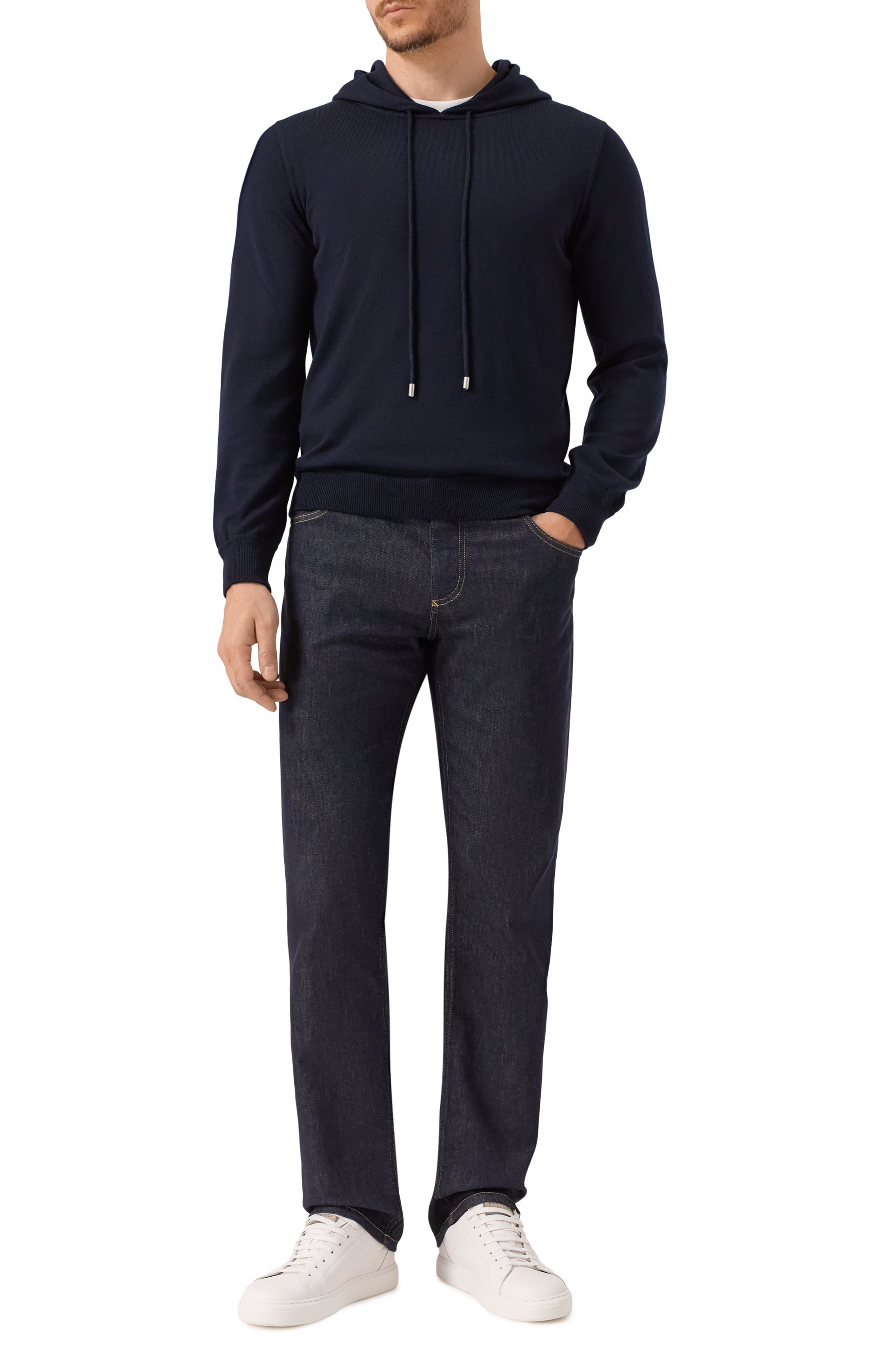 Шерстяное худи GRAN SASSO темно-синего цвета по цене 38300 руб., арт. 57122/14801, фото 2 Шерстяное худи GRAN SASSO, арт. 57122/14801, фото 2