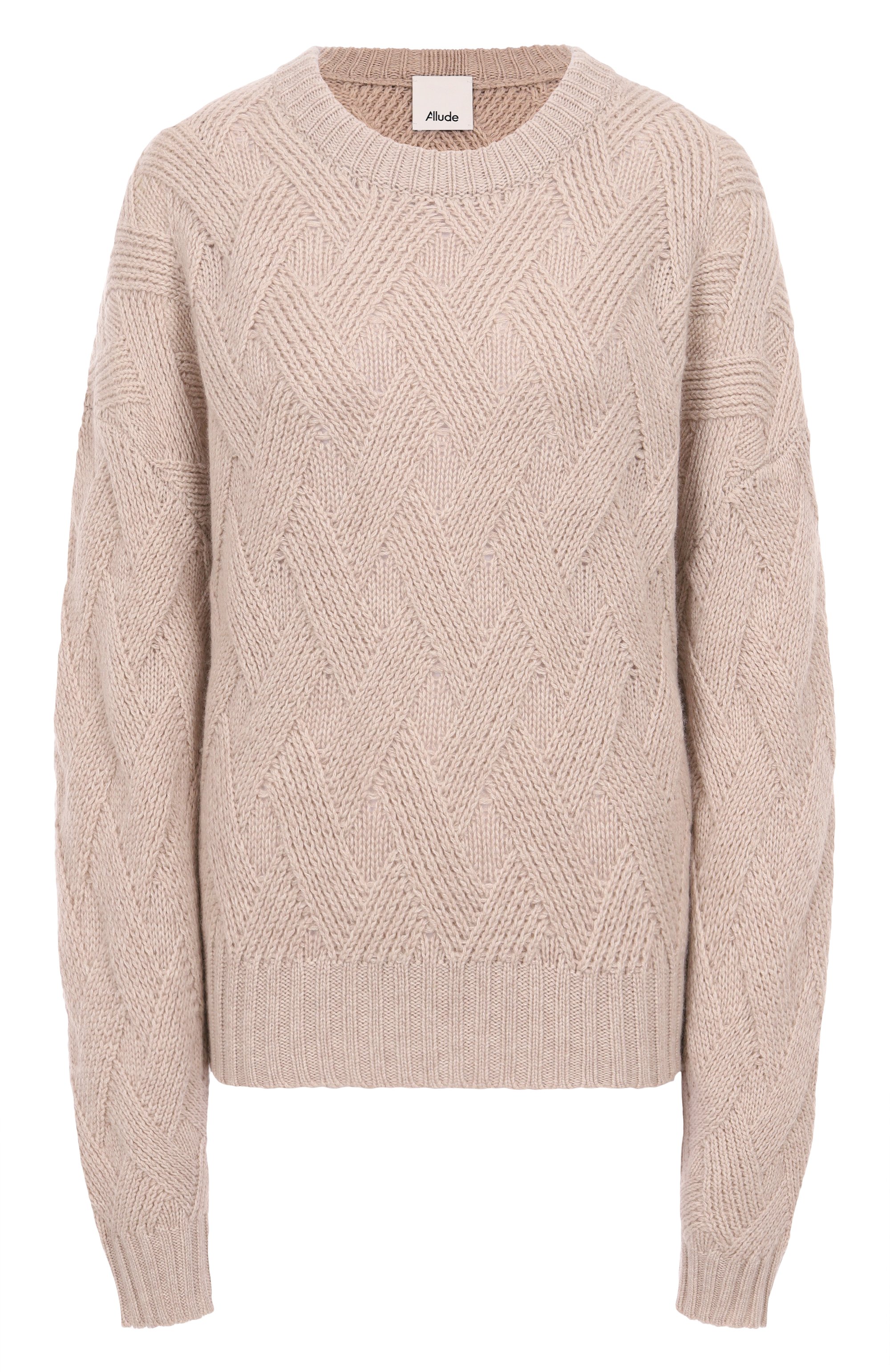 Свитер из шерсти и кашемира ALLUDE бежевого цвета по цене 62100 руб., арт. 255/17691, фото 1 Свитер из шерсти и кашемира ALLUDE, арт. 255/17691, фото 1