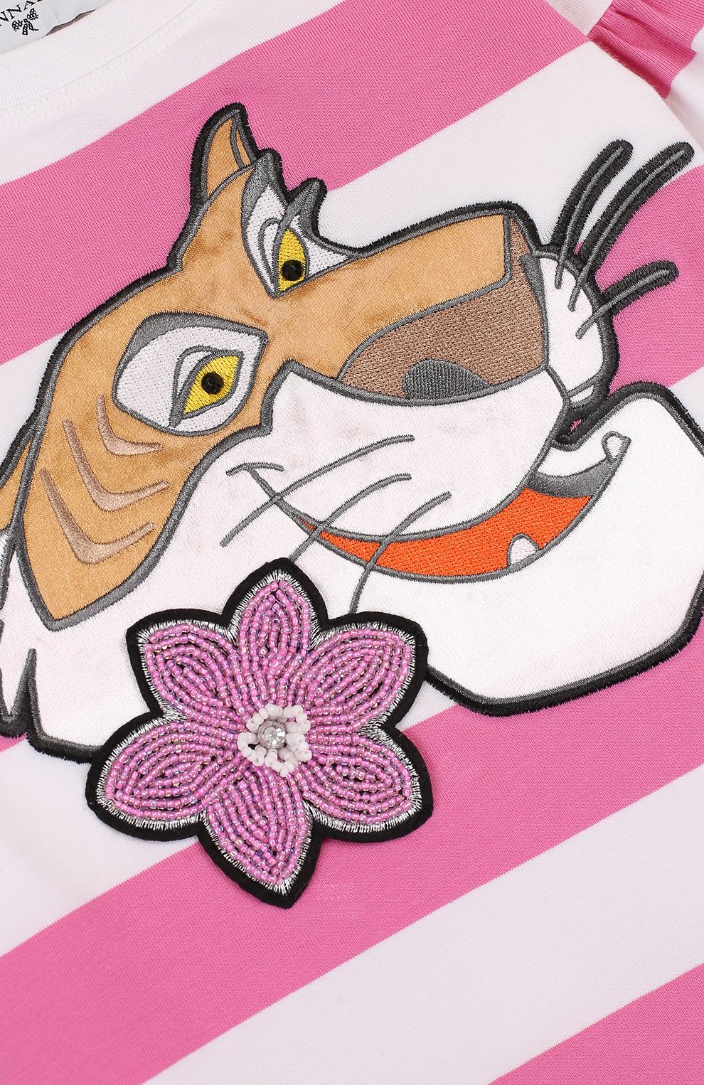 Хлопковое мини-платье с аппликацией и бахромой MONNALISA, арт. 191913RB, фото 3