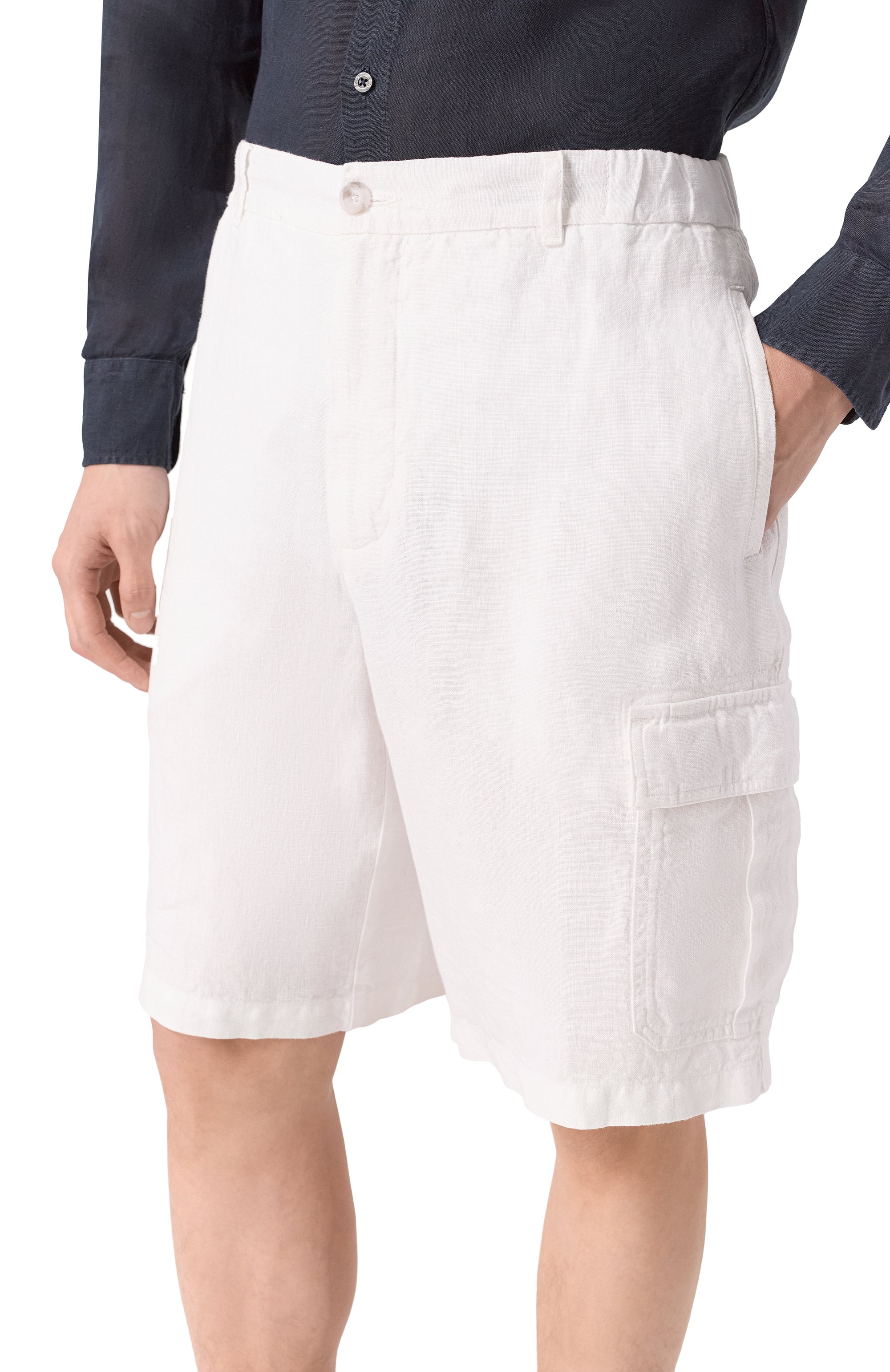 Льняные шорты 120% LINO, арт. 33ALIM29D4/0476/000, фото 3