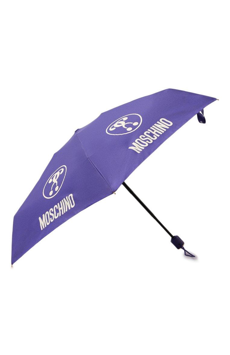 Женский складной зонт MOSCHINO фиолетового цвета, арт. 8765-C0MPACT | Фото 2 (Материал: Текстиль, Синтетический материал, Металл; Нос: Не проставлено)