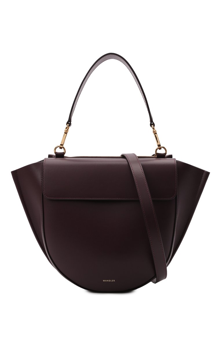 Женская сумка hortensia medium WANDLER бордового цвета, арт. H0RTENSIA BAG MEDIUM | Фото 6 (Материал: Натуральная кожа; Сумки-технические: Сумки top-handle, Сумки через плечо; Ремень/цепочка: На ремешке; Размер: medium)