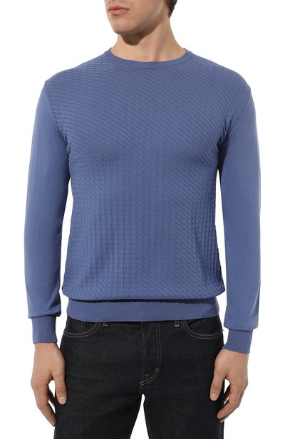 Хлопковый джемпер CORNELIANI синего цвета по цене 35150 руб., арт. 91M506-3125131, фото 3 Хлопковый джемпер CORNELIANI, арт. 91M506-3125131, фото 3