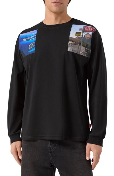 Хлопковый лонгслив DIESEL, арт. A19468/0PLAT, фото 3