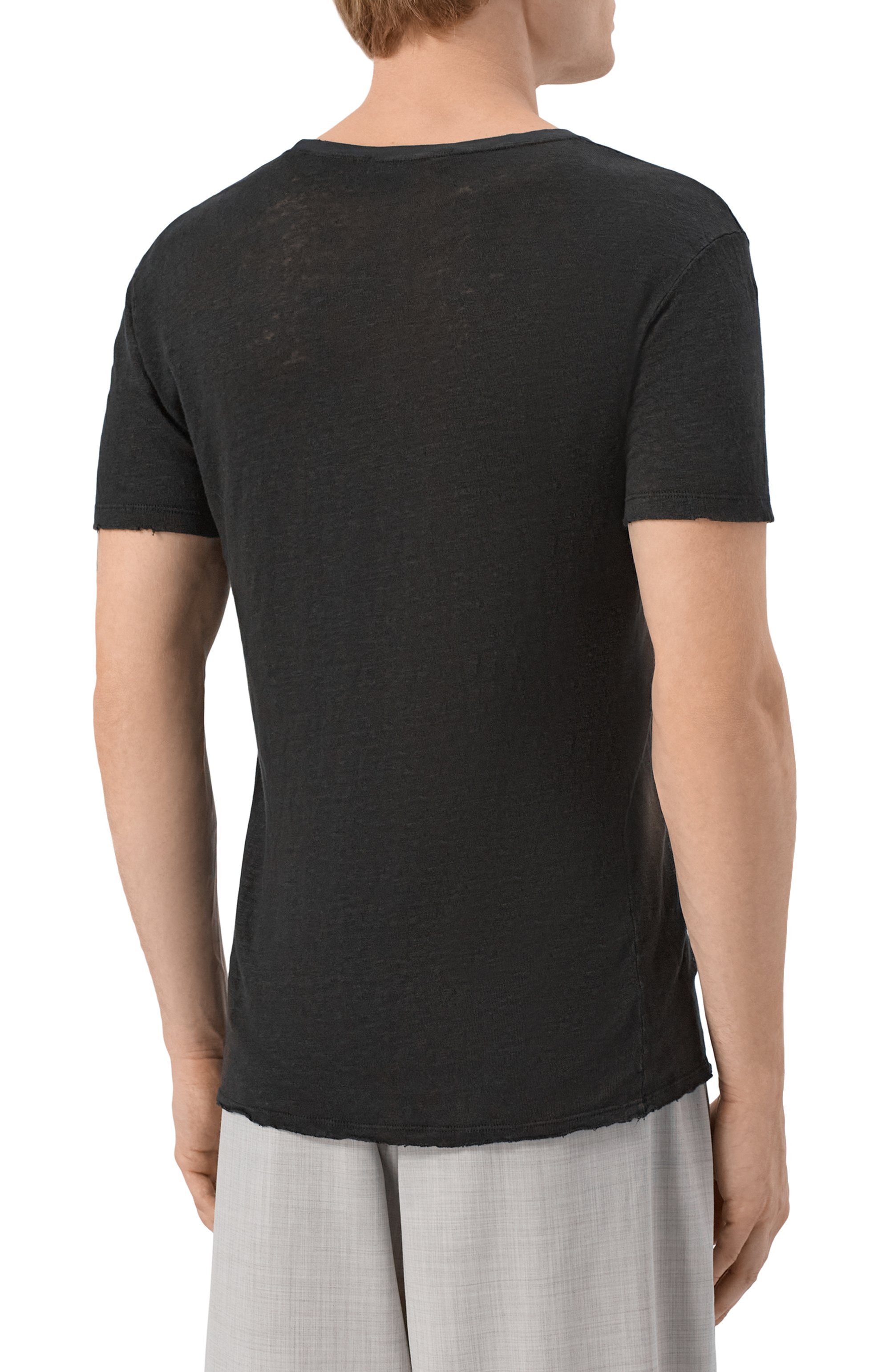 Льняная футболка NEVER ENOUGH черного цвета по цене 17650 руб., арт. 2B5M036-148/MTH068 K346, фото 4 Льняная футболка NEVER ENOUGH, арт. 2B5M036-148/MTH068 K346, фото 4