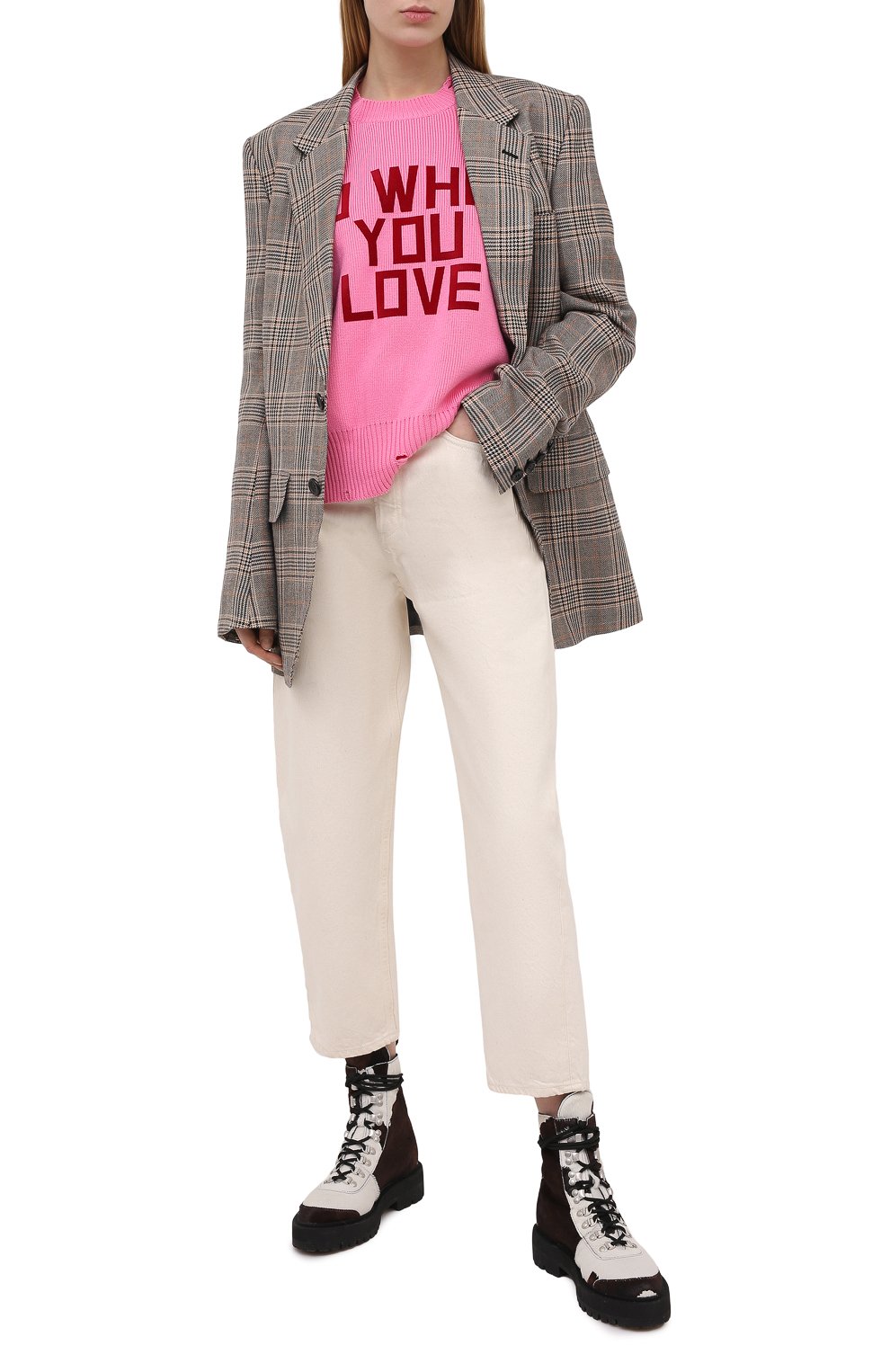 Хлопковый свитер GOLDEN GOOSE DELUXE BRAND розового цвета по цене 33050 руб., арт. GWP00765.P000432, фото 2 Хлопковый свитер GOLDEN GOOSE DELUXE BRAND, арт. GWP00765.P000432, фото 2
