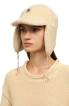 Женская шапка-ушанка PARAJUMPERS бежевого цвета, арт. PAACHA41 | Фото 2 (Материал: Текстиль, Синтетический материал; Материал сплава: Проставлено; Нос: Не проставлено)