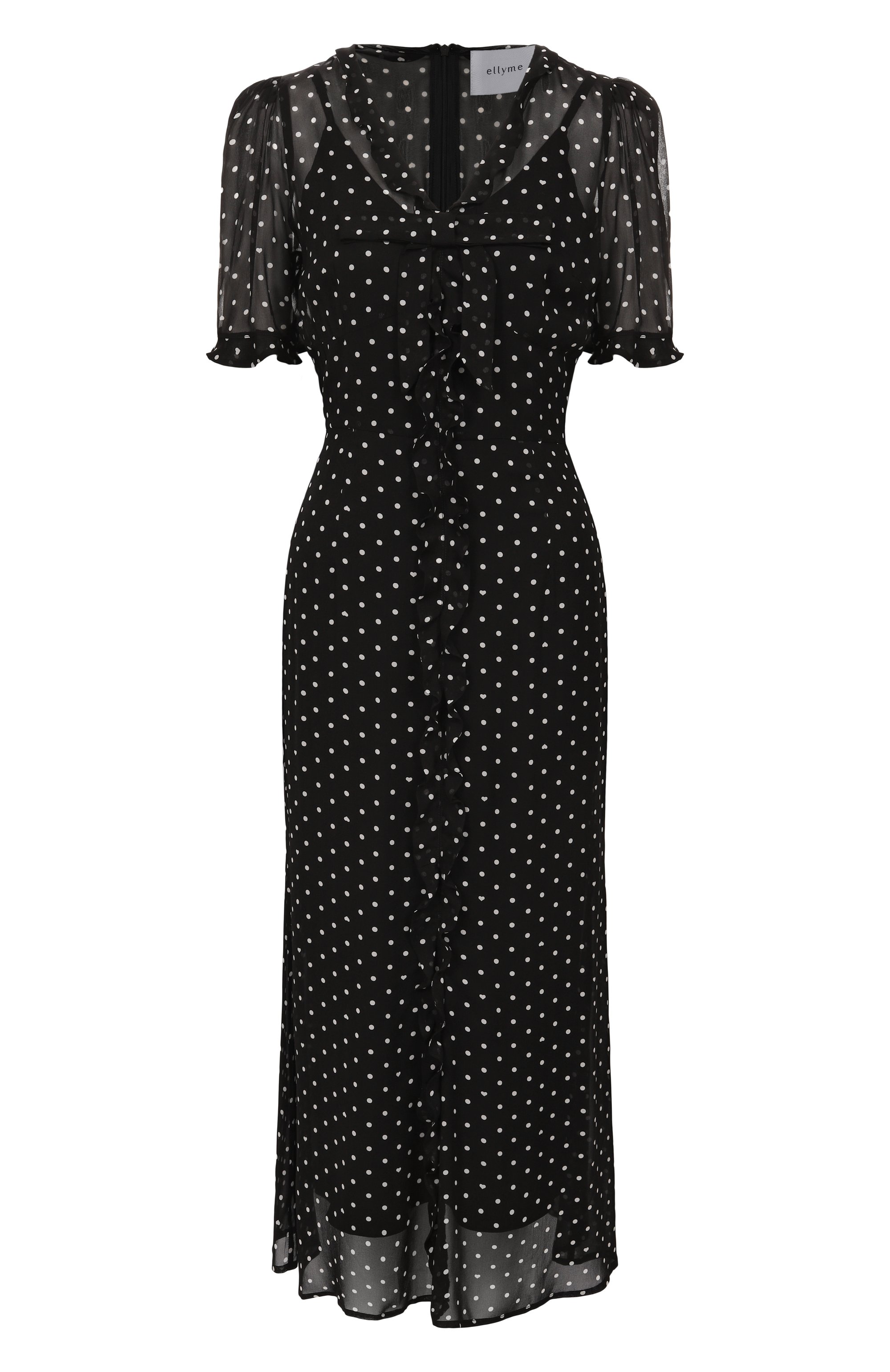 Платье из вискозы ELLYME черно-белого цвета по цене 38900 руб., арт. 00285, фото 1 Платье из вискозы ELLYME, арт. 00285, фото 1