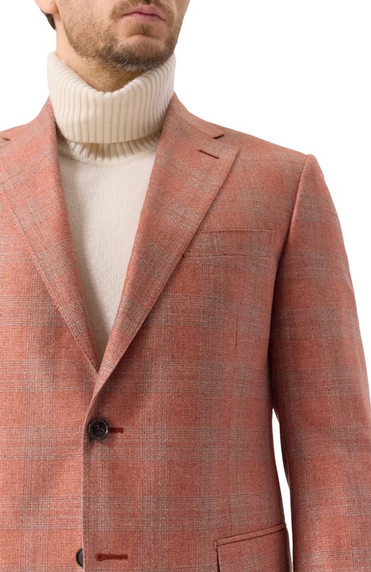Шелковый пиджак Corneliani 25X008-2516948 Розовый  25X008-2516948 Фото 7