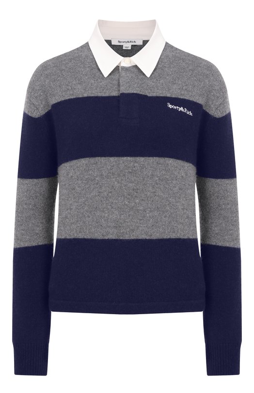 Поло из кашемира и шерсти Sporty and Rich WS08062300GY23 Разноцветный WS08062300GY23