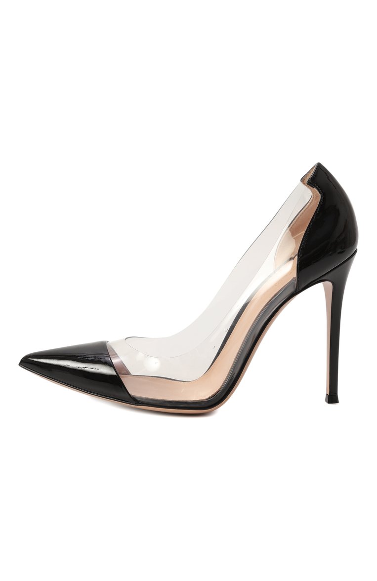 Женские комбинированные туфли plexi 105 GIANVITO ROSSI черного цвета, арт. G20140.15RIC.VGLNETR | Фото 4 (Материал внутренний: Натуральная кожа; Каблук высота: Высокий; Материал сплава: Проставлено; Драгоценные камни: Проставлено; Подошва: Плоская; Материал внешний: Экокожа, Натуральная кожа; Каблук тип: Шпилька)