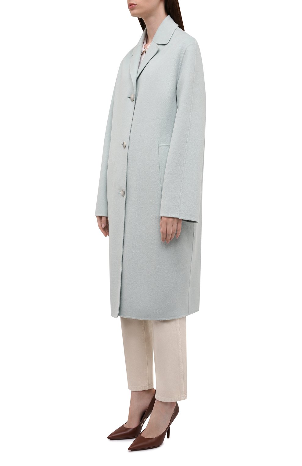 Пальто из шерсти и кашемира JOSEPH светло-голубого цвета по цене 159500 руб., арт. JF005554, фото 3 Пальто из шерсти и кашемира JOSEPH, арт. JF005554, фото 3
