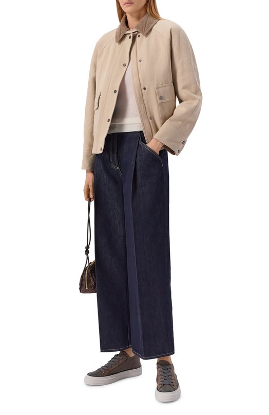 Комбинированные кеды Brunello Cucinelli MZ35G2650 Коричневый  MZ35G2650 Фото 3